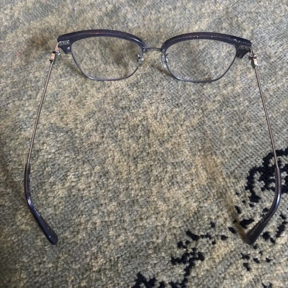 COACH 5104B T 9004 gunmetal sparkle logo cat eye eyeglasses frames Retro Whimsy